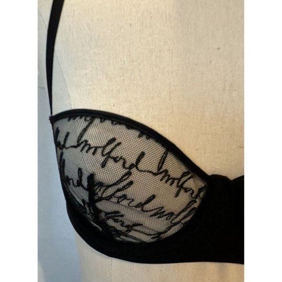 Wolford Logo Obsessed Bra  Size: 80B USA 36B Color: Black 61417 - 15 - Picture 4 of 6